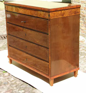 Große Empire Herrenkommode, Norddeutsch um 1810, mit Geheimfach, Ansicht 4