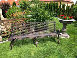 Französische Gartenbank SABOT, Viersitzer, Handgeschmiedet, Schmiedeeisen, Ansicht 4