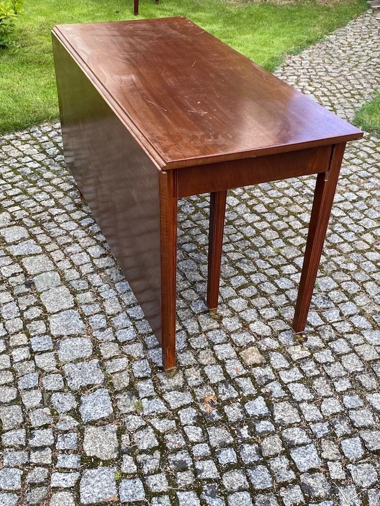Großer Esstisch im Empire-Stil, vierteiliger Kombinationstisch, Mahagoni, Ende 19. Jh., Ansicht 4