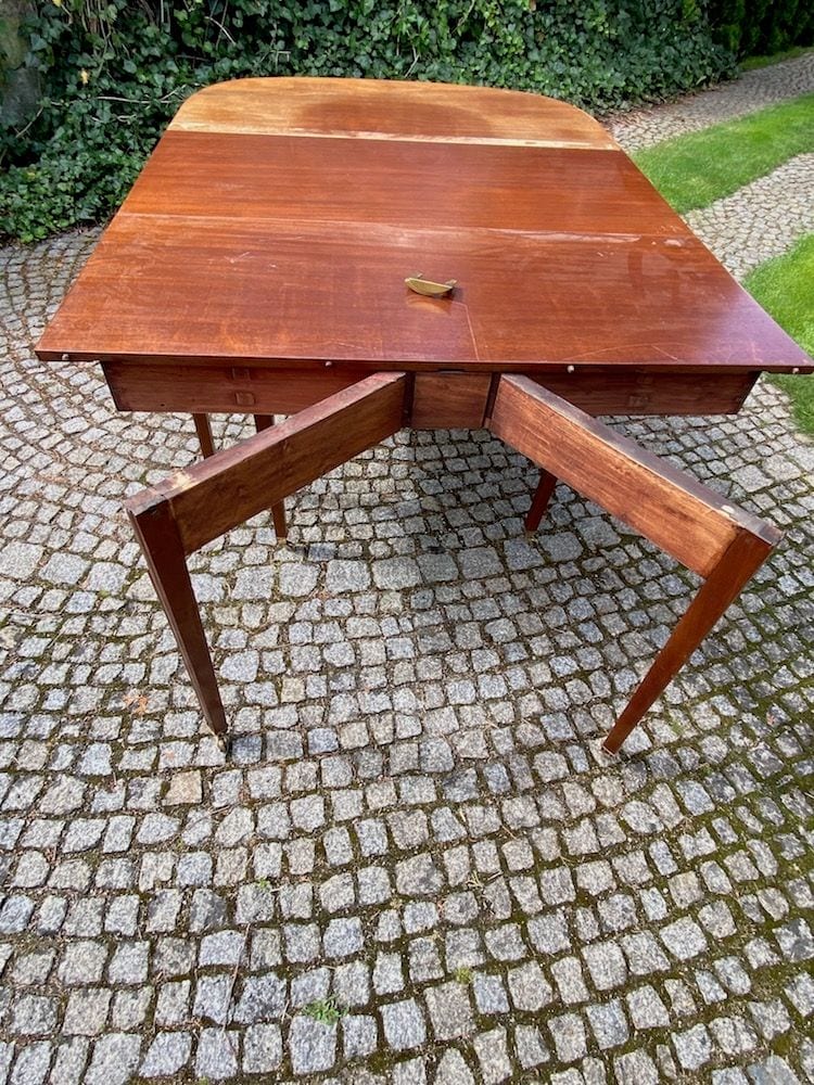 Großer Esstisch im Empire-Stil, vierteiliger Kombinationstisch, Mahagoni, Ende 19. Jh., Ansicht 5