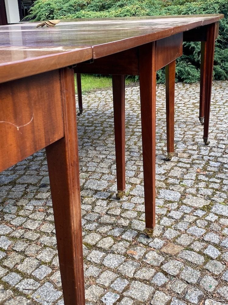 Großer Esstisch im Empire-Stil, vierteiliger Kombinationstisch, Mahagoni, Ende 19. Jh., Ansicht 8