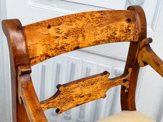 Biedermeier-Armlehnstuhl aus Maserbirke, Ansicht 4