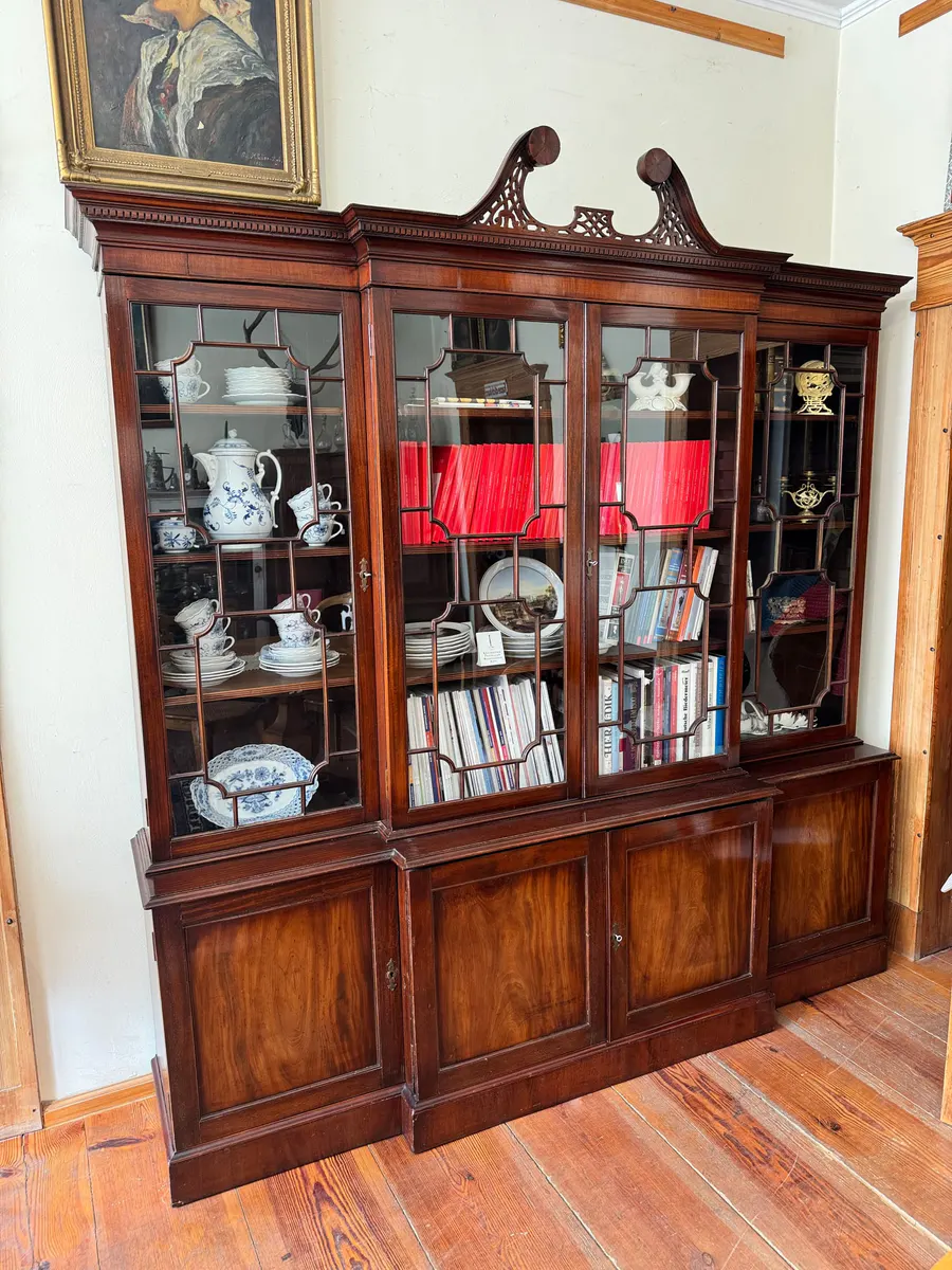 Breakfront-Bibliotheksschrank, Glasvitrine, Mahagoni, England 20. Jhd. , Ansicht 3