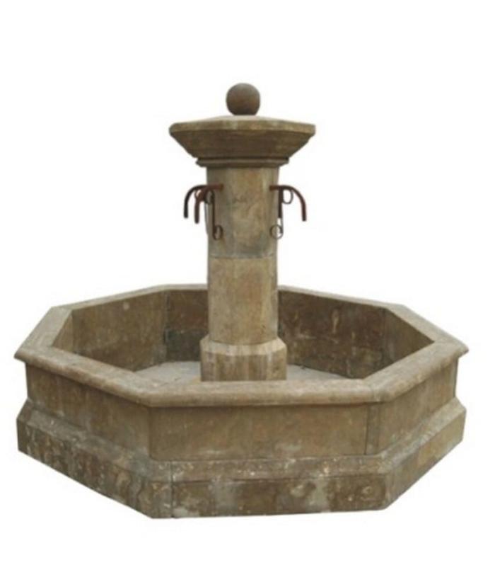 Großer Steinbrunnen, Bauernbrunnen, Naturstein, Blaustein, 8- Eckig, Klassik — Ansicht 1